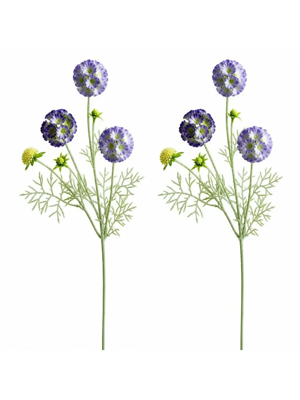 Artificial Scabiosa Flower Stems Purple Blue Large